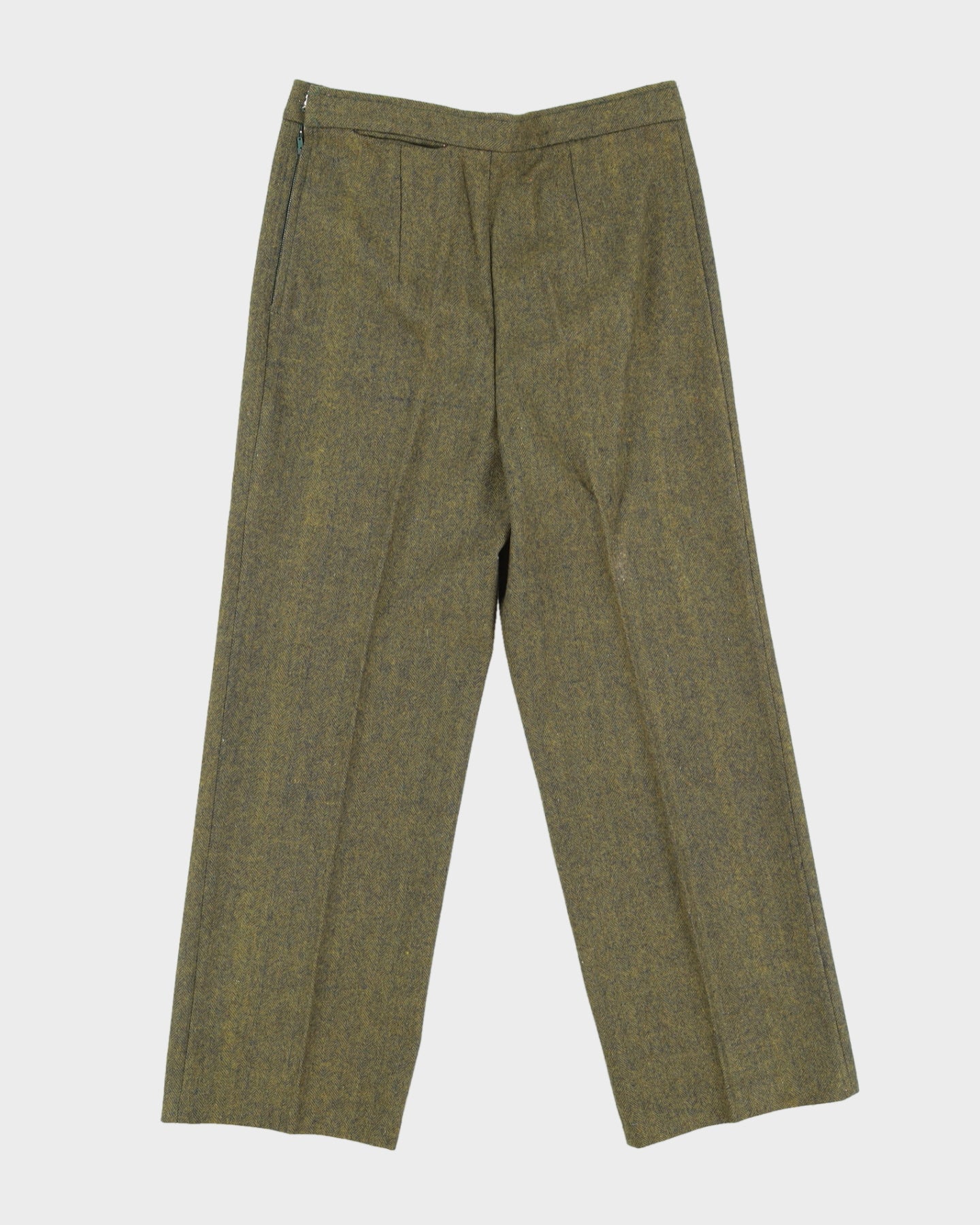 Vintage Green Herringbone 2 Piece Suit - S / M