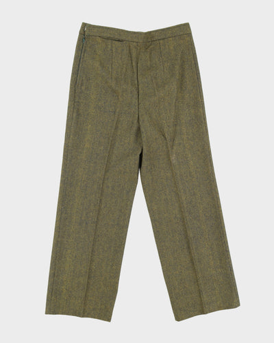 Vintage Green Herringbone 2 Piece Suit - S / M