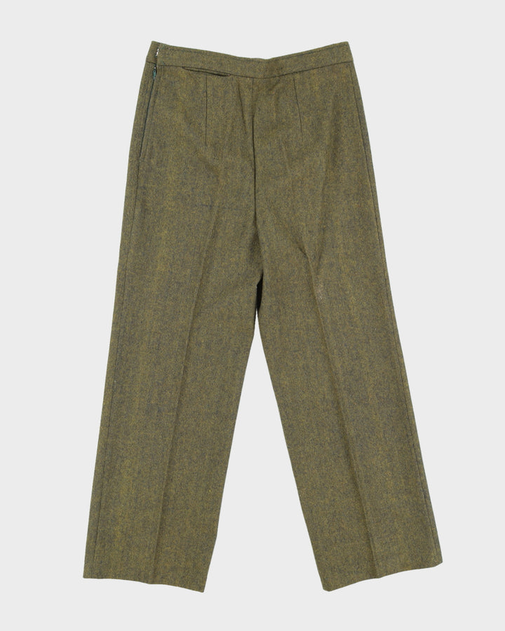 Vintage Green Herringbone 2 Piece Suit - S / M