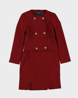 Red And Black Houndstooth  2 Piece Suit - S