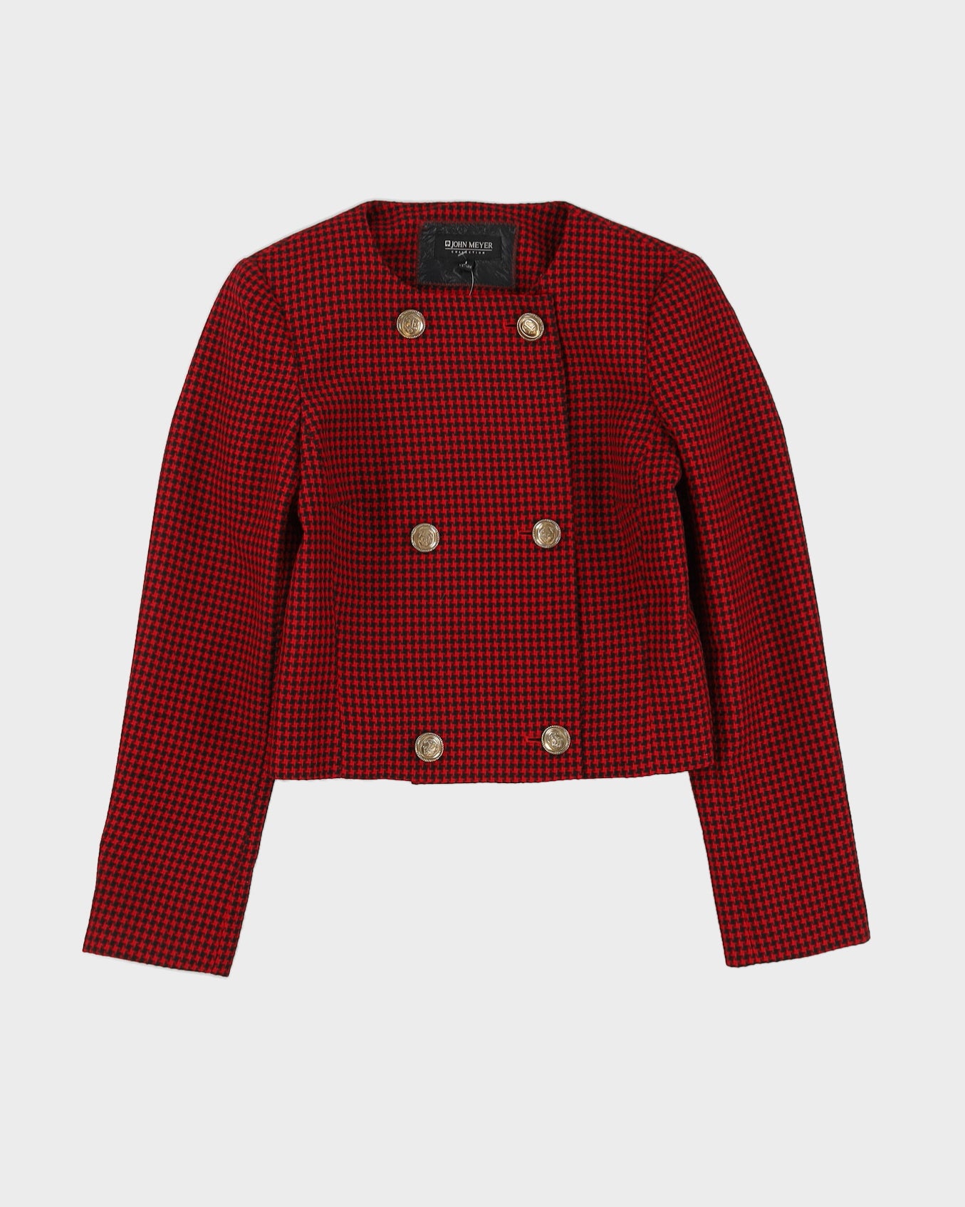 Red And Black Houndstooth  2 Piece Suit - S