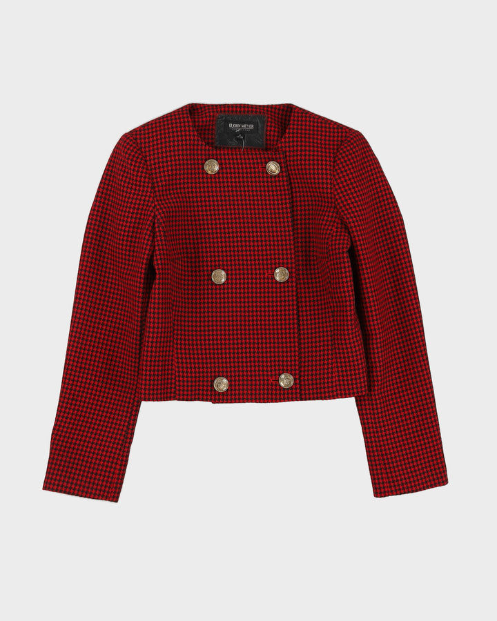 Red And Black Houndstooth  2 Piece Suit - S