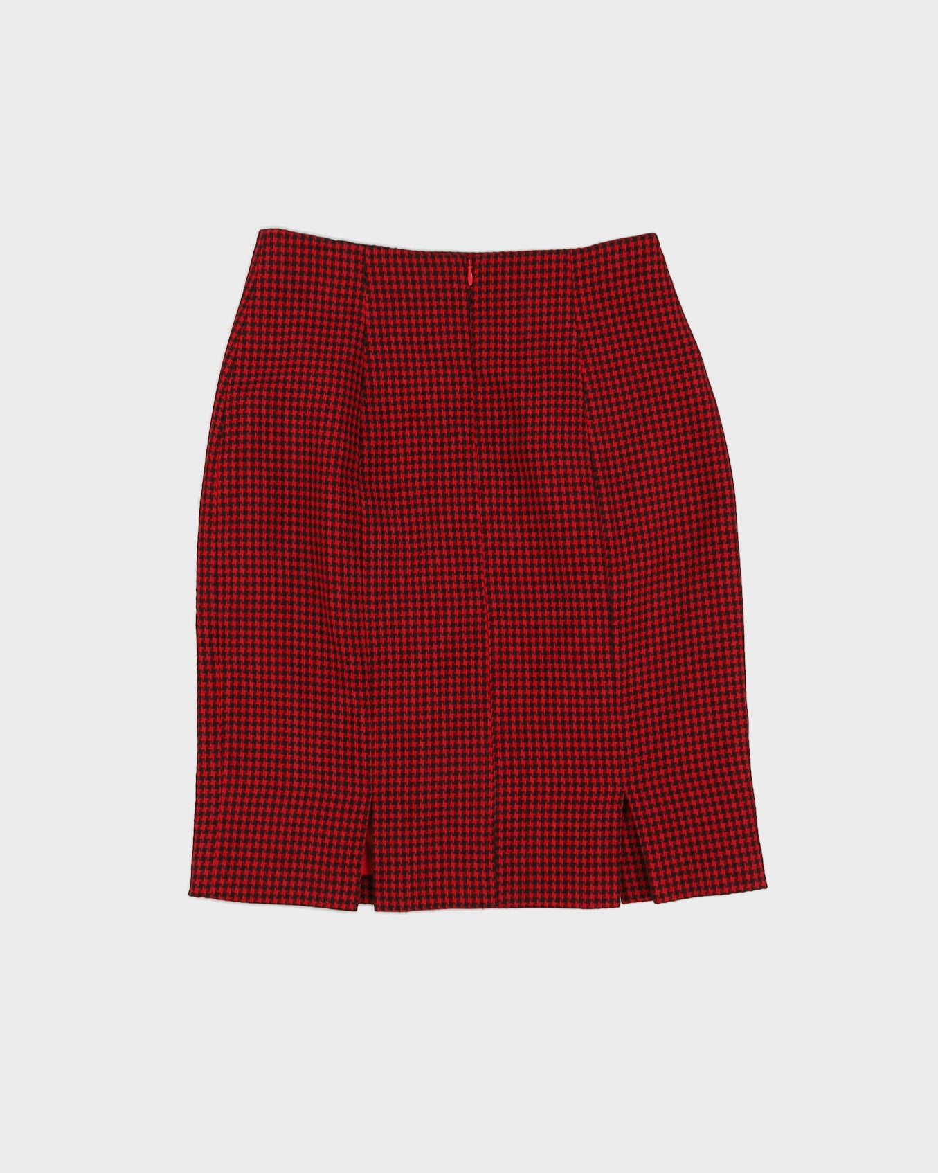 Red And Black Houndstooth  2 Piece Suit - S