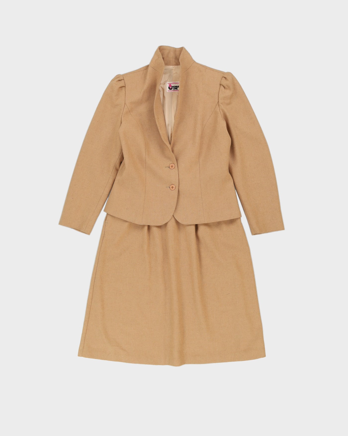 1980s Beige 2 Piece Suit - M