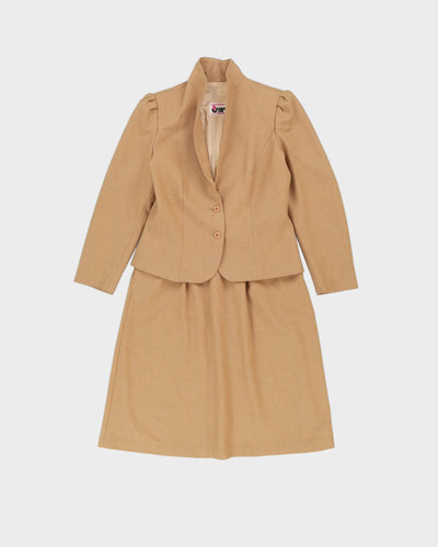 1980s Beige 2 Piece Suit - M