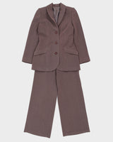 Pink And Black Melange 2 Piece Suit - S