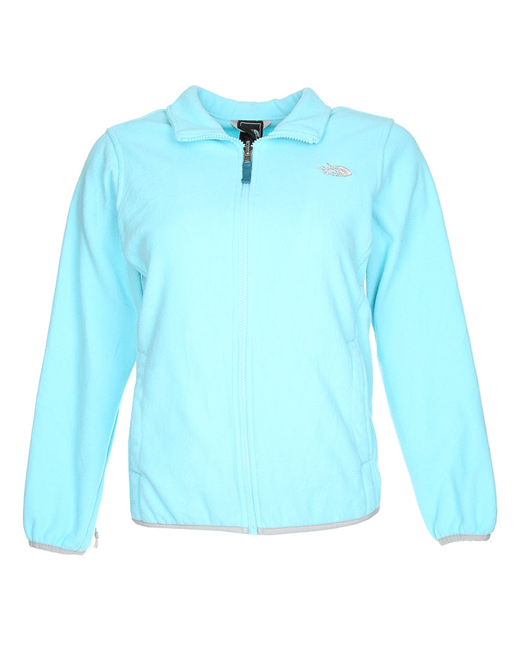 North Face Mint Blue Fleece Zip Front Sweatshirt - S