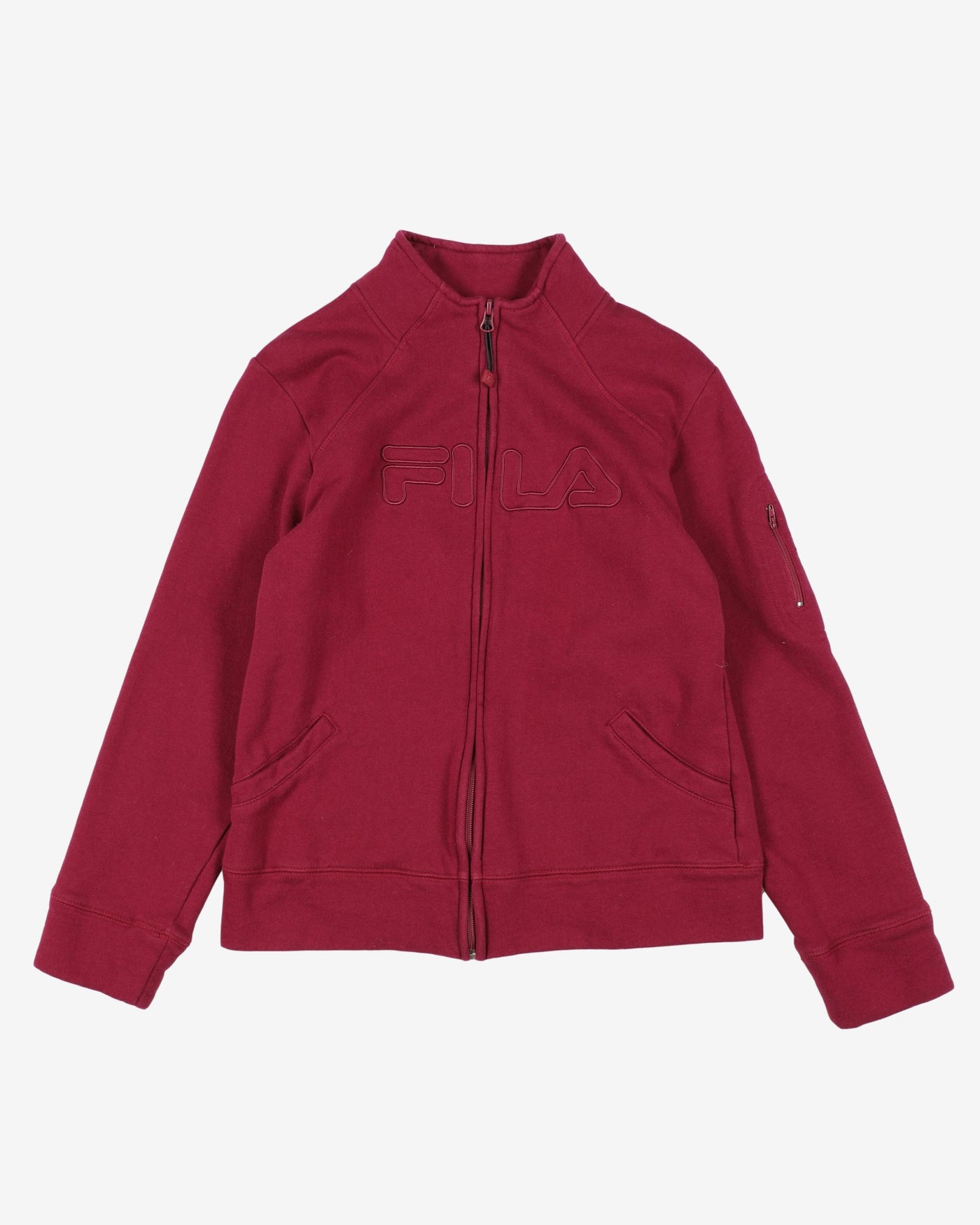 fila fuchsia red zip up sweatshirt - m