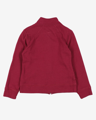 fila fuchsia red zip up sweatshirt - m