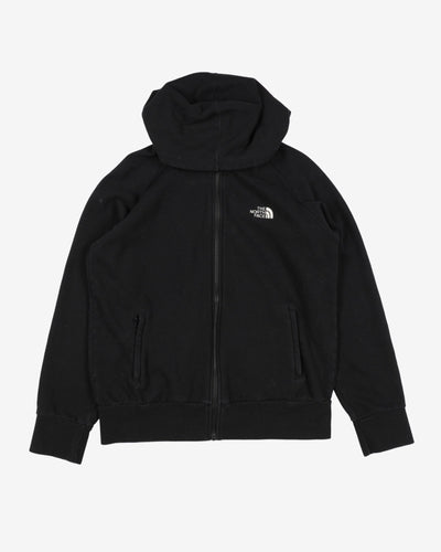 north face black embroidered logo hoodie - m