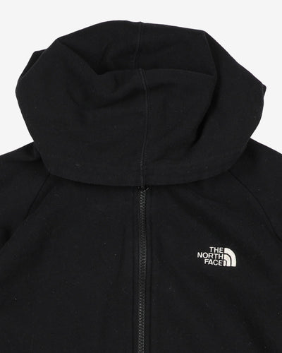 north face black embroidered logo hoodie - m