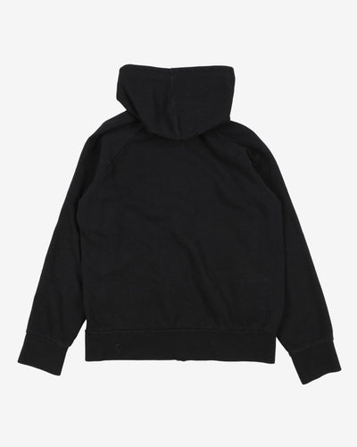 north face black embroidered logo hoodie - m