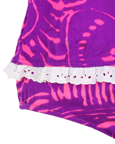Vintage 60s Hawaiian Barkcloth Psychedelic Two Piece Swimming Costume - M
