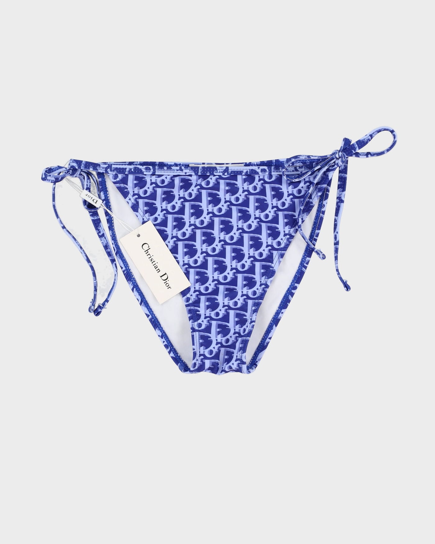 New With Tags Christian Dior Blue Logo Bikini Bottoms - S / M