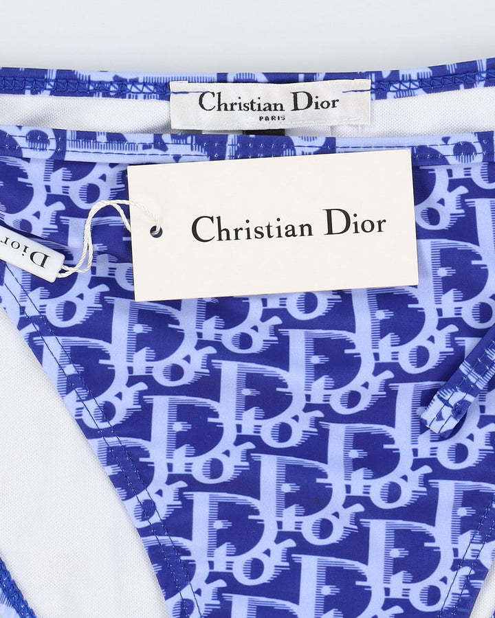 New With Tags Christian Dior Blue Logo Bikini Bottoms - S / M