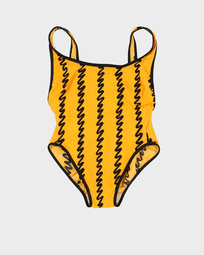 Y2K 00s Orange Patterned Swimsuit - S