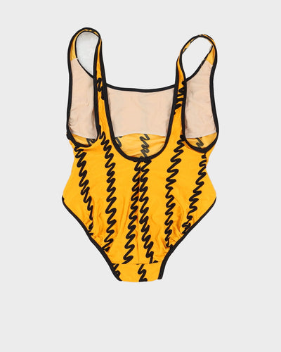 Y2K 00s Orange Patterned Swimsuit - S