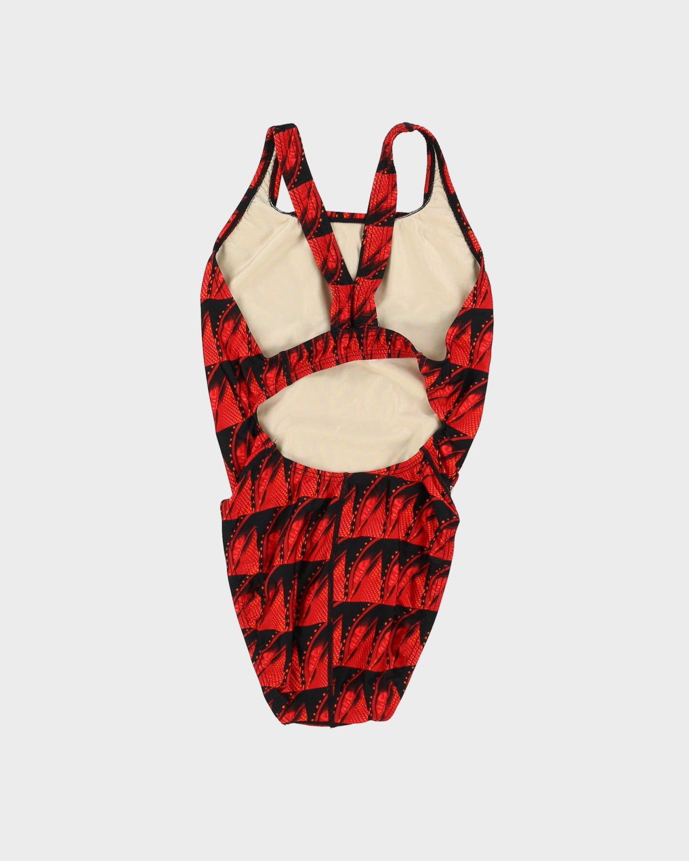 Speedo Red And Black Patterned Swimsuit - S