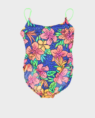 Y2K 00s Neon Patterned Swimsuit - S