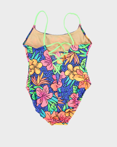 Y2K 00s Neon Patterned Swimsuit - S
