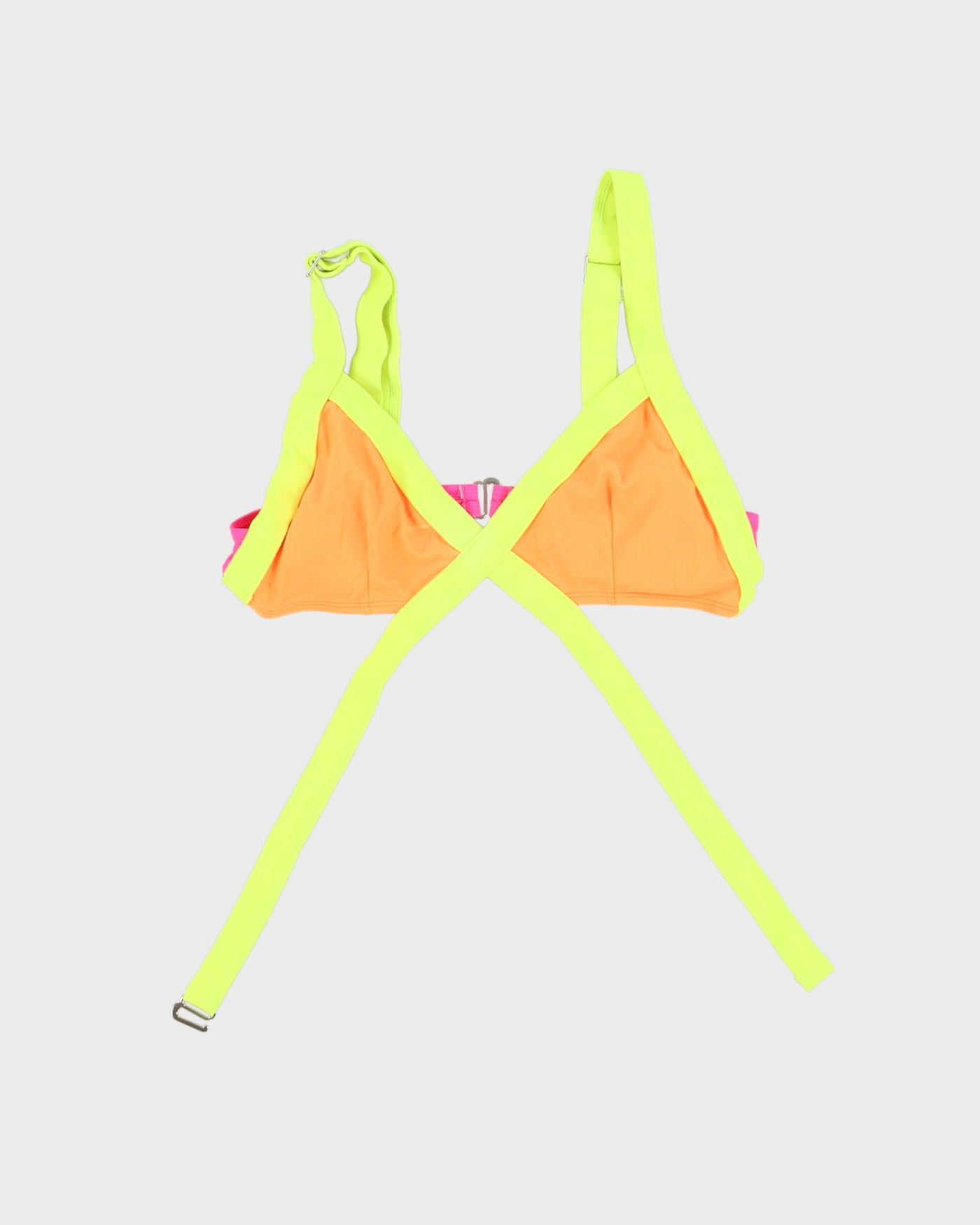 Pink And Yellow Neon Bikini Top - XS / S