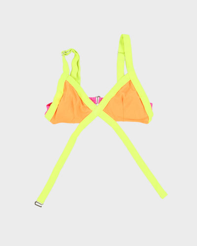Pink And Yellow Neon Bikini Top - XS / S