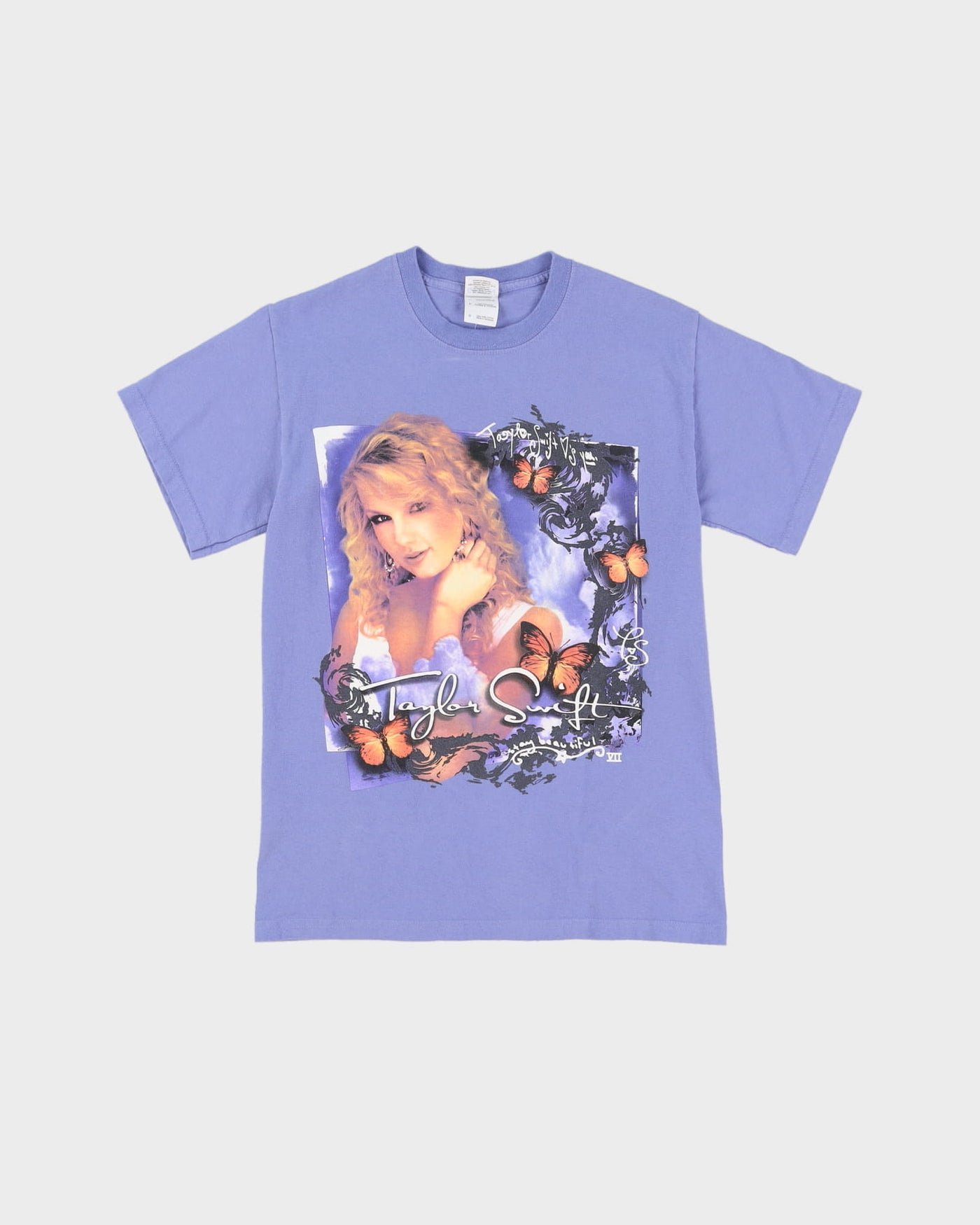 00s Y2K Taylor Swift Stay Beautiful Purple Graphic T-Shirt - S