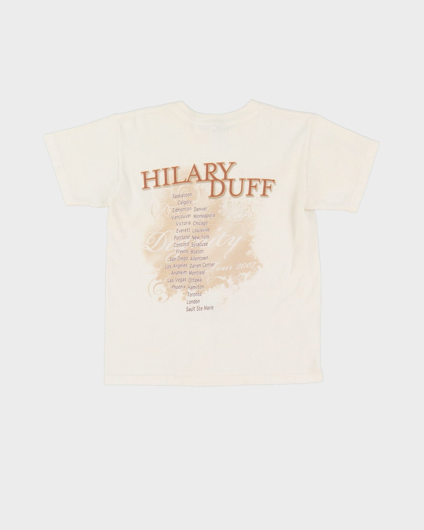 Baby Fit 00s Y2K Hilary Duff Dignity White Graphic Band T-Shirt - XXS