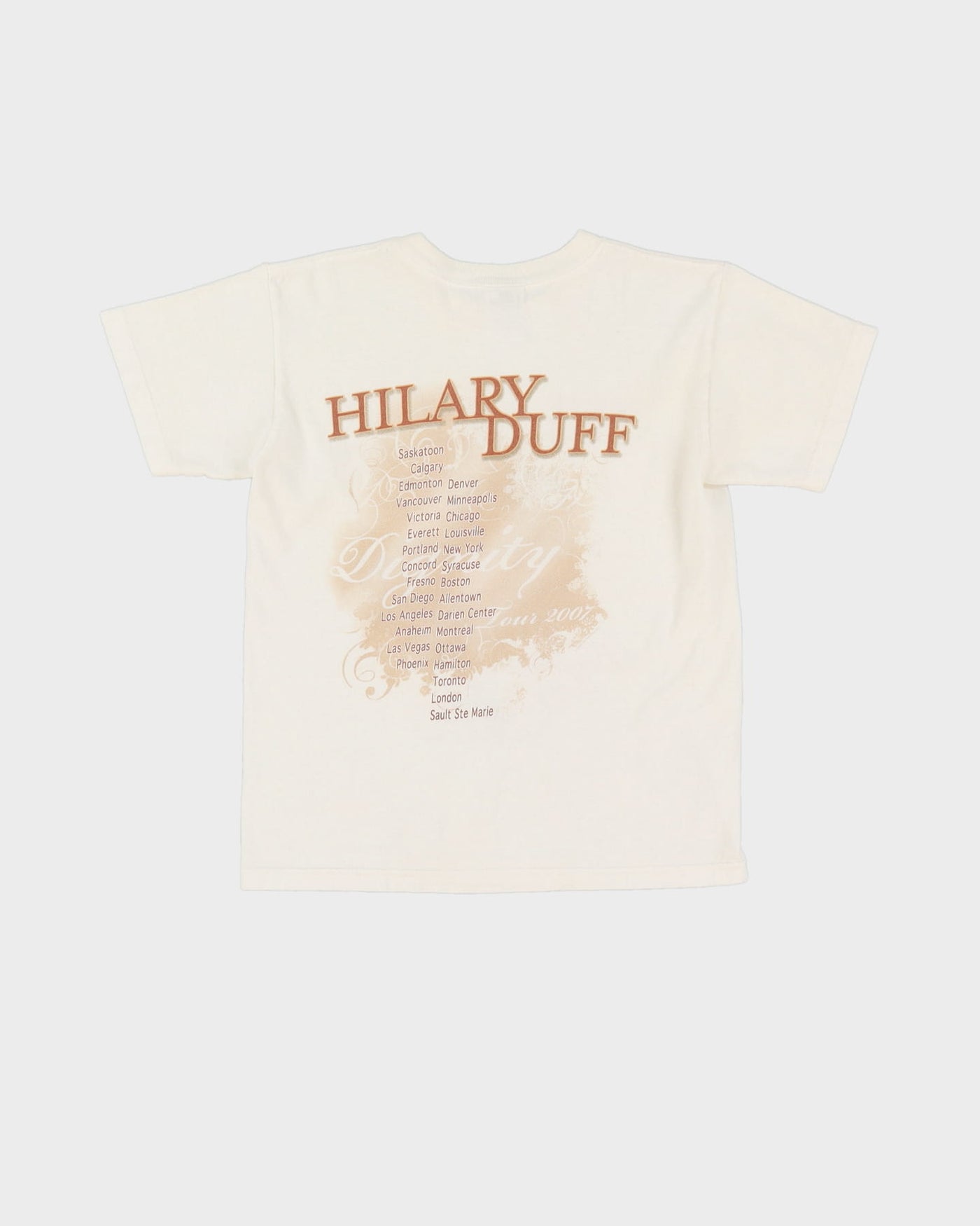 Baby Fit 00s Y2K Hilary Duff Dignity White Graphic Band T-Shirt - XXS