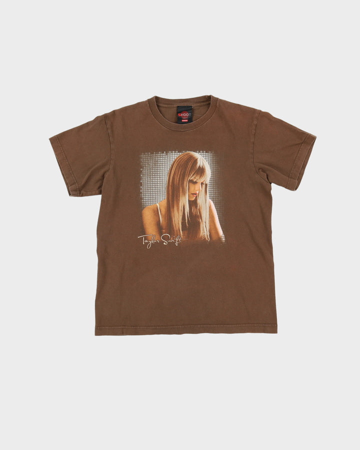 2011 Taylor Swift Speak Now Tour Brown Graphic Band T-Shirt - M