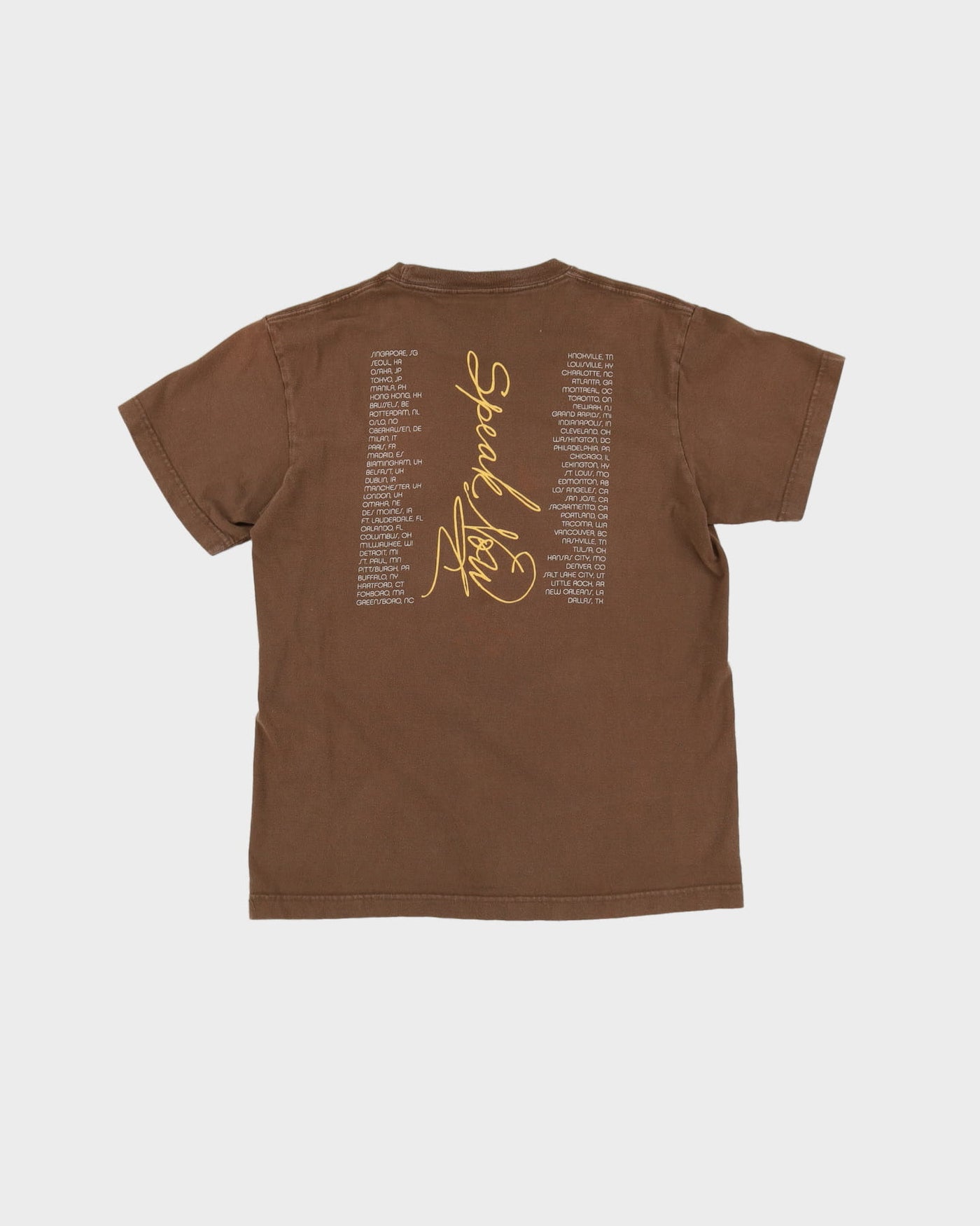2011 Taylor Swift Speak Now Tour Brown Graphic Band T-Shirt - M