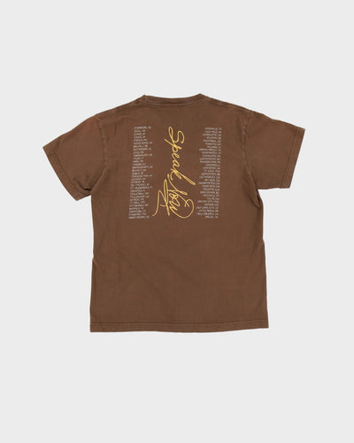 2011 Taylor Swift Speak Now Tour Brown Graphic Band T-Shirt - M