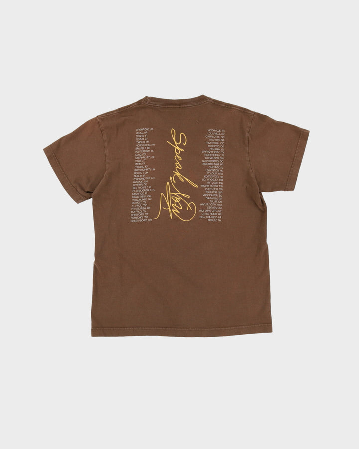 2011 Taylor Swift Speak Now Tour Brown Graphic Band T-Shirt - M