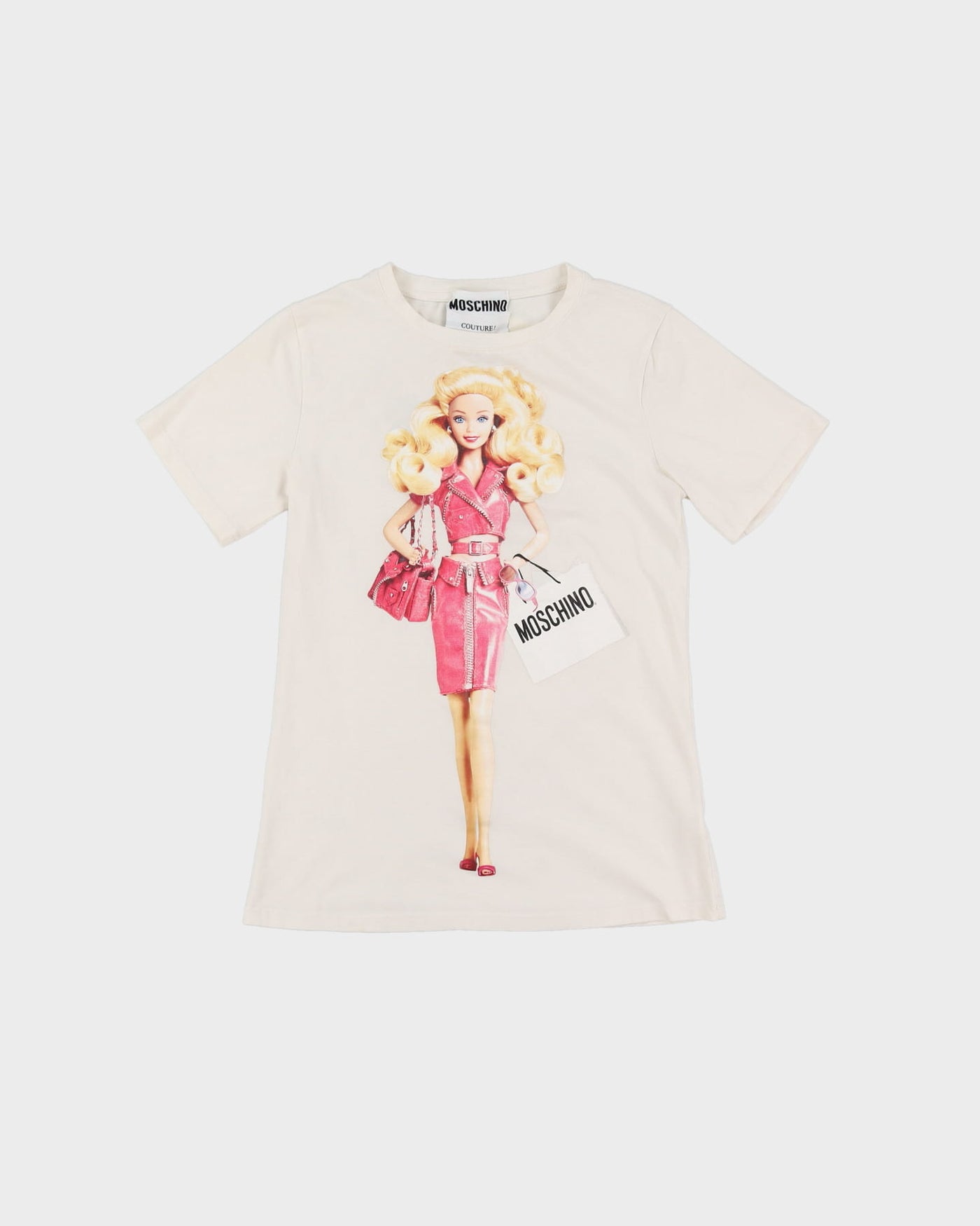 Moschino Couture X Jeremy Scott Barbie Print White Graphic T-Shirt - S
