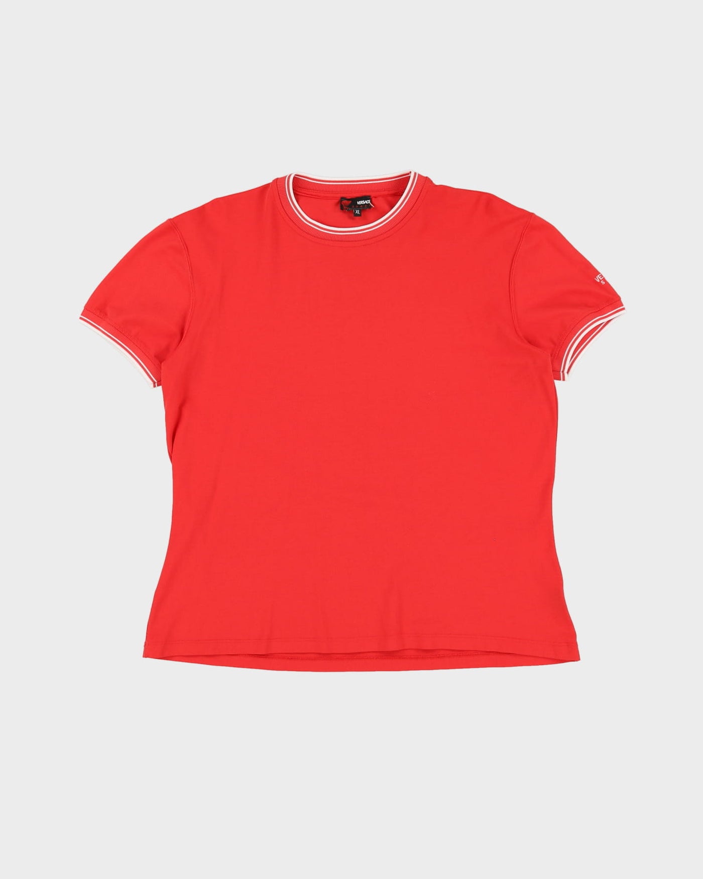 Vintage 90s Versace Sport Red Jersey T-Shirt - XL