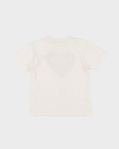 CDG Play Comme Des Garcons White Heart Logo T-Shirt - M