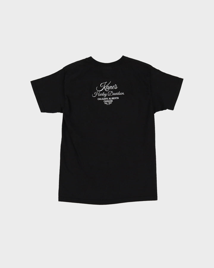 Vintage 90s Harley Davidson Old School Rules Black Baby Fit T-Shirt - L