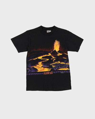 Vintage 1992 Hawaii Volcano Single Stitch Black Graphic T-Shirt - S