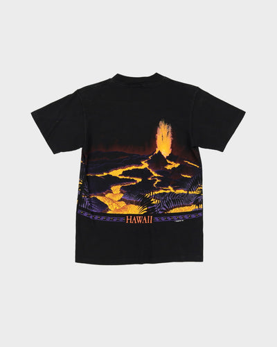 Vintage 1992 Hawaii Volcano Single Stitch Black Graphic T-Shirt - S
