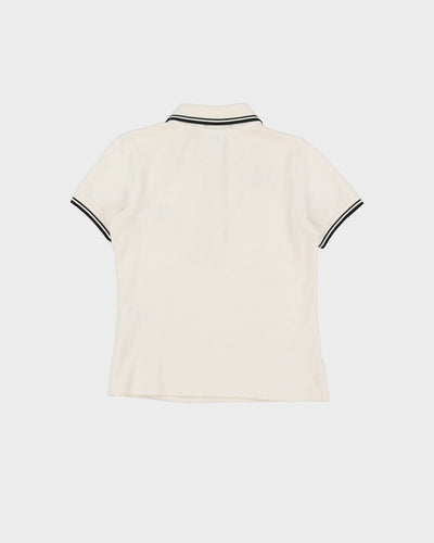 00s Fred Perry White Baby Fit Polo T-Shirt - M