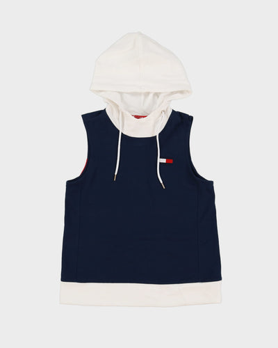 Tommy Hilfiger Blue Sleeveless Hoodie - M