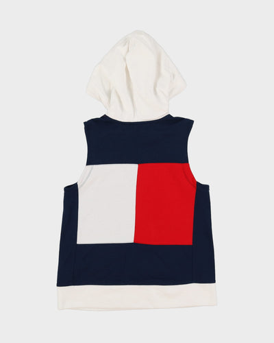 Tommy Hilfiger Blue Sleeveless Hoodie - M