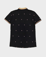Burberry All Over Pattern Black Polo Shirt - S