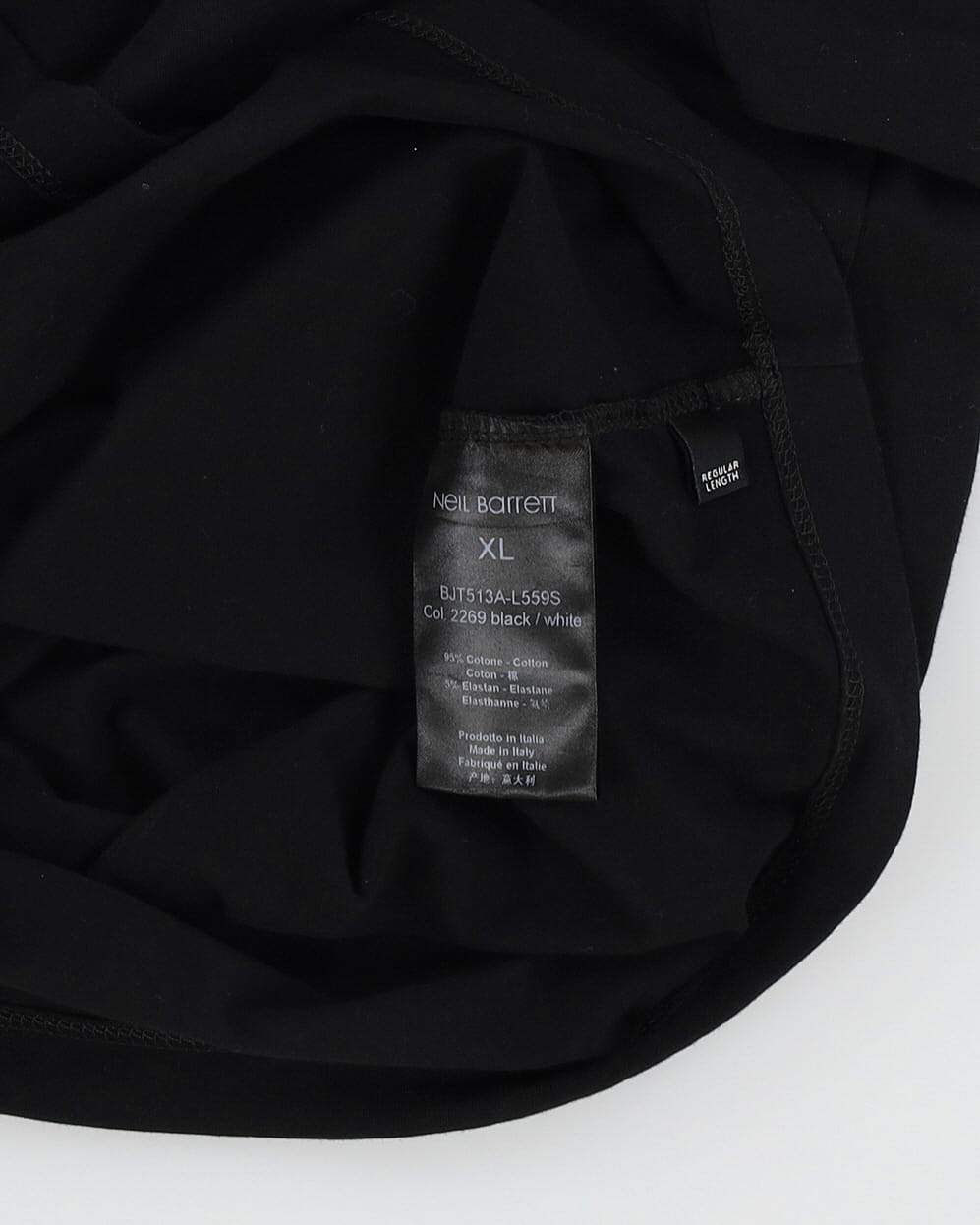 Neil Barrett Black Lightning Bolt T-Shirt - XL