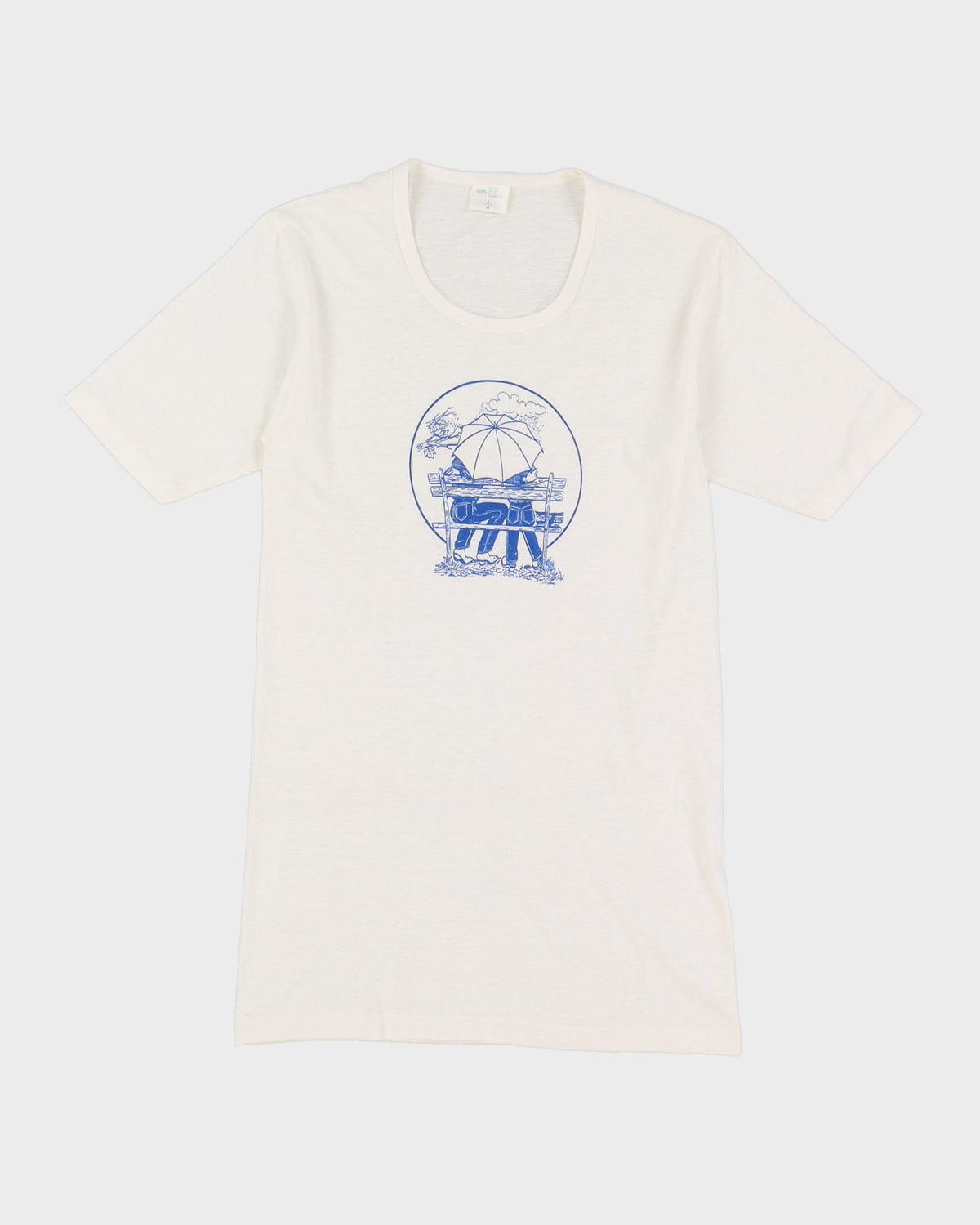 Vintage 70s Wrangler Print White Single Stitch Graphic T-Shirt - S