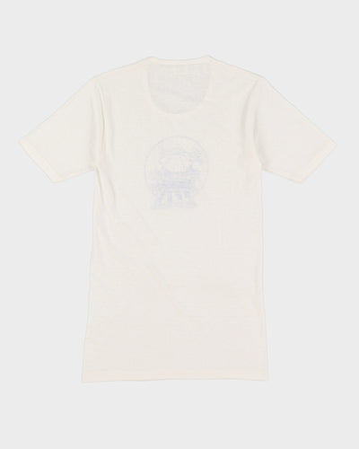 Vintage 70s Wrangler Print White Single Stitch Graphic T-Shirt - S