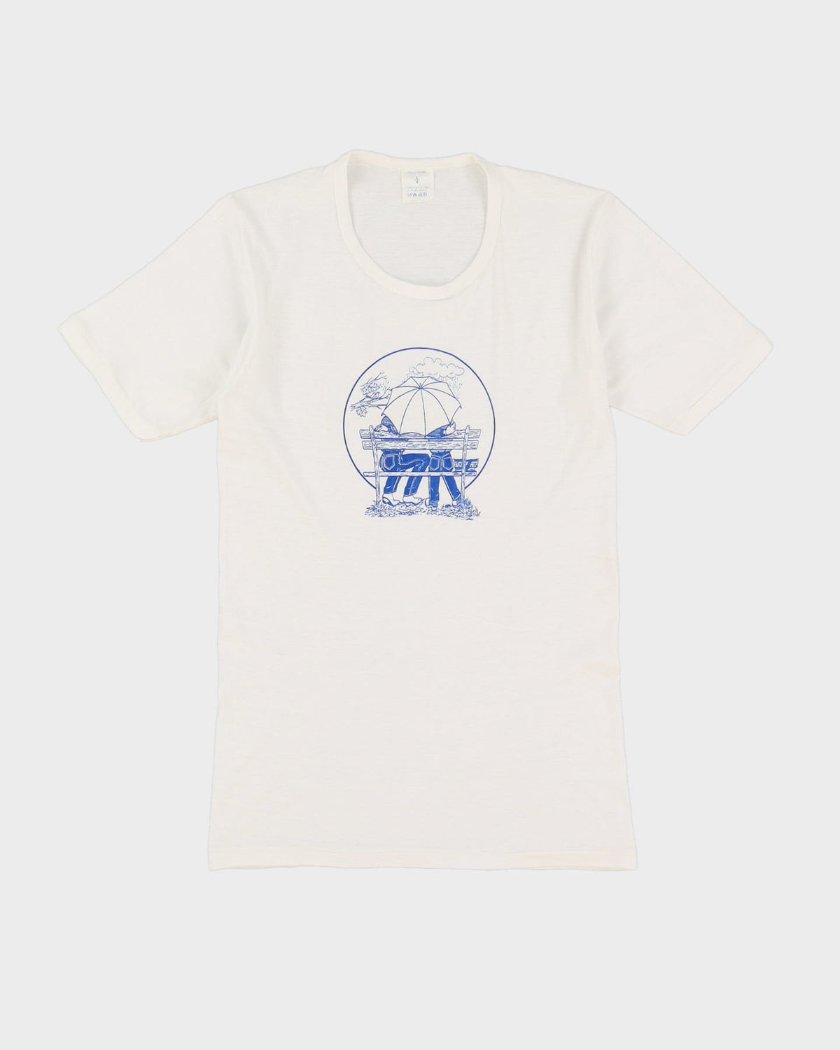 Vintage 70s Wrangler Print White Single Stitch Graphic T-Shirt - S