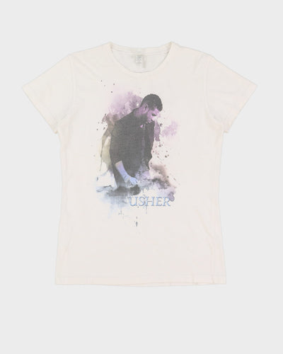 Usher White Graphic Baby Fit Band T-Shirt - XL