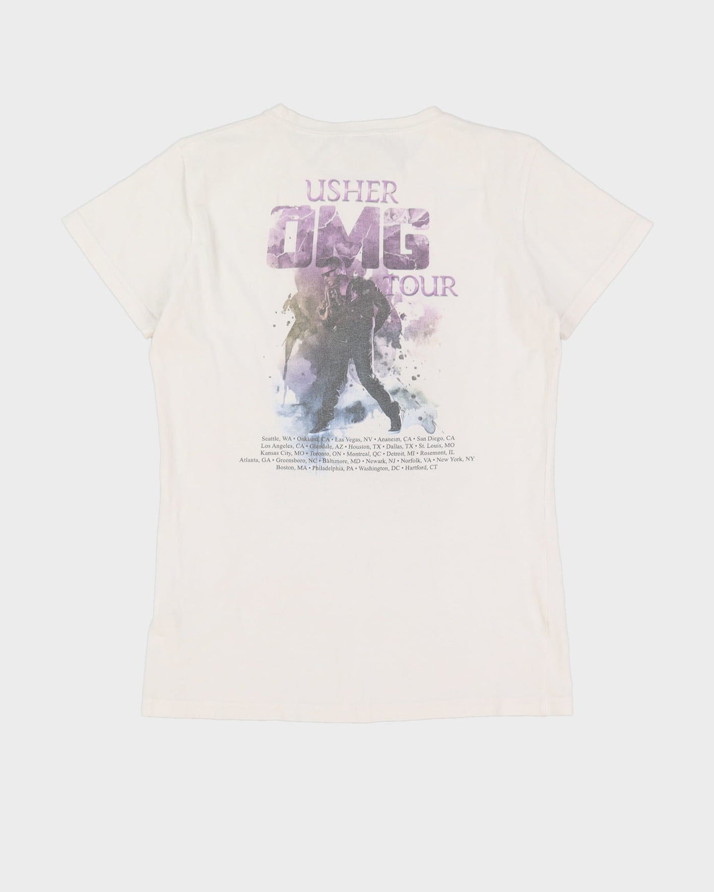 Usher White Graphic Baby Fit Band T-Shirt - XL
