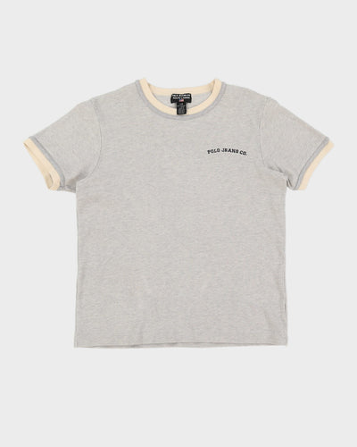 Vintage 90s Polo Jeans Co. Grey Waffle T-Shirt - L